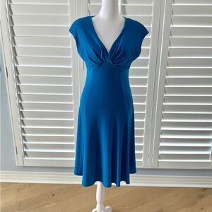 Jones New York Blue Capsleeve Dress Size 4 Work Cocktail Party